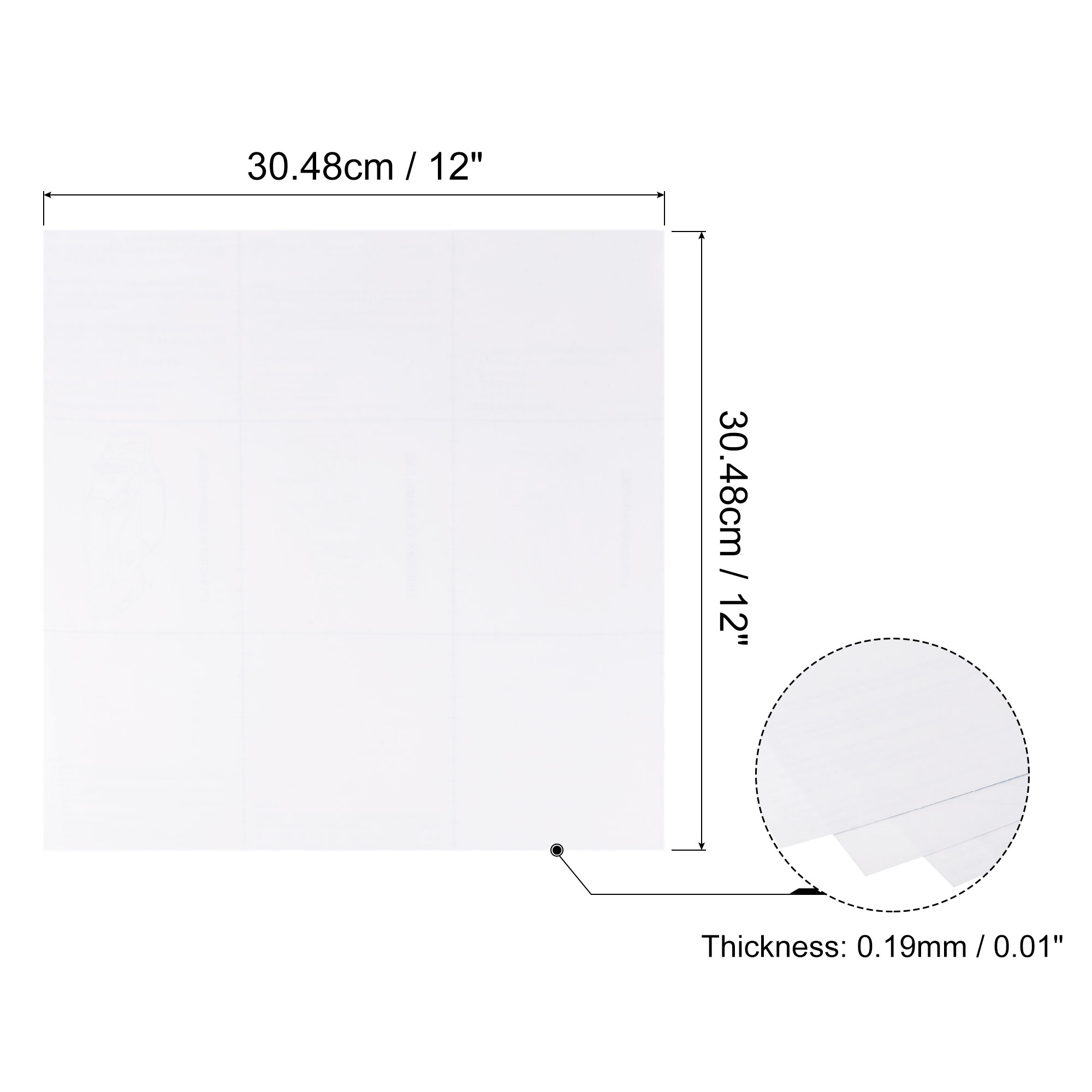 Uxcell 12 inchx12 inch Clear Vinyl Sheets Permanent Adhesive for Craft, Decorate Sticker 4 Pack
